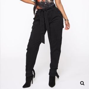 Black Cargo FashionNova Pants